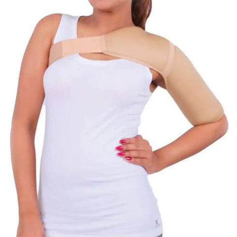 Shoulder Support Compression Shoulder Brace Shoulder Pad Neoprene Beige (Left)