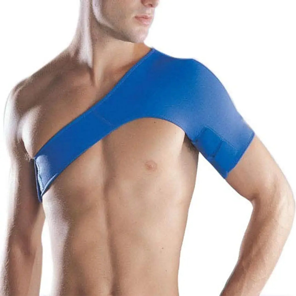 Shoulder Support Adjustable Shoulder Brace Compression Shoulder Pad Blue (Left)