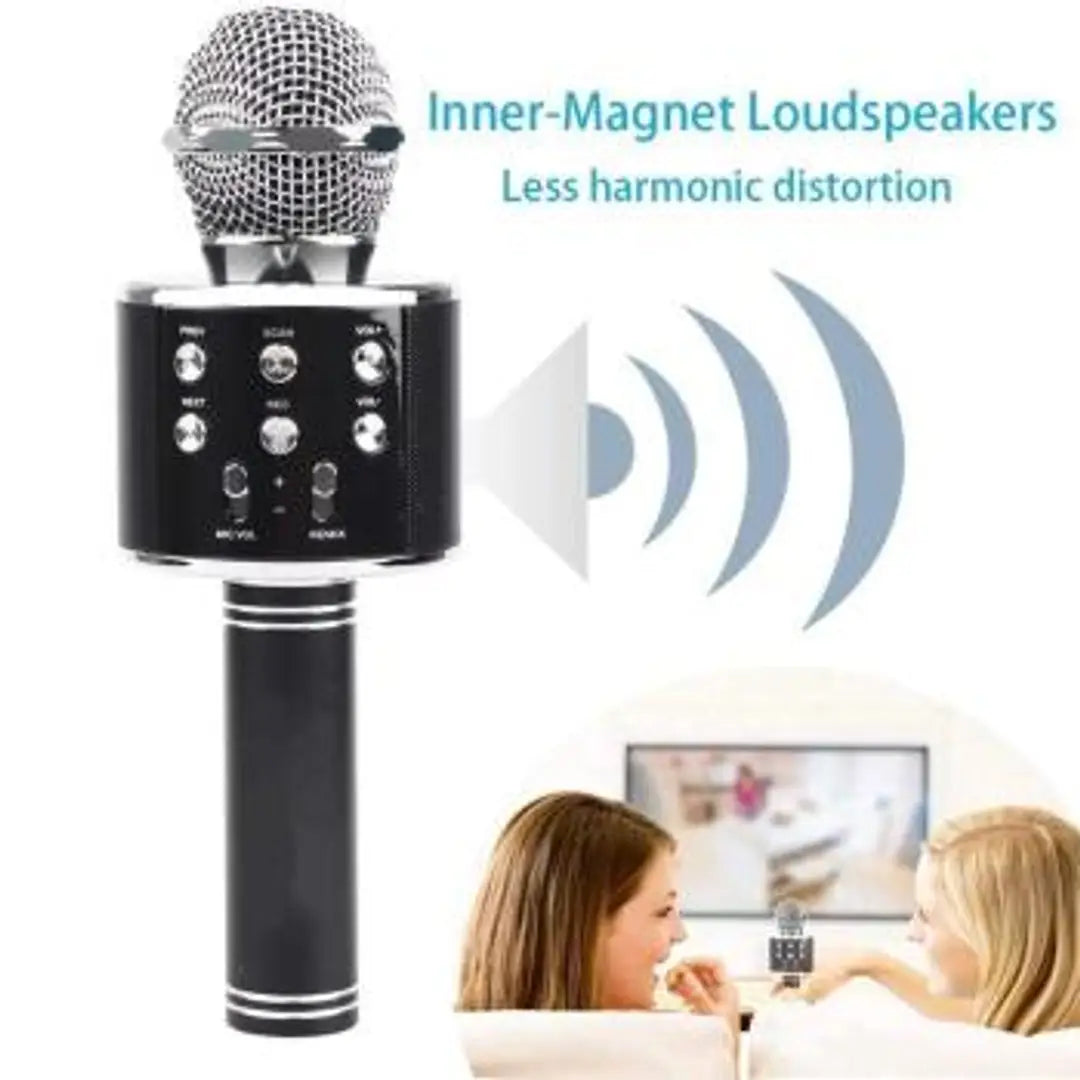 Amr Ws858 Karaoke Mic Microphone With Inbuilt Wireless Bluetooth Speaker Microphone