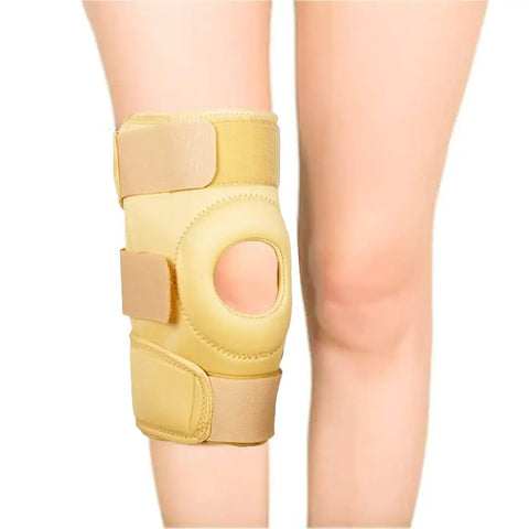 Functional Knee Stabilizer Knee Support Knee Wrap Open Patella Hinge Knee Brace Beige