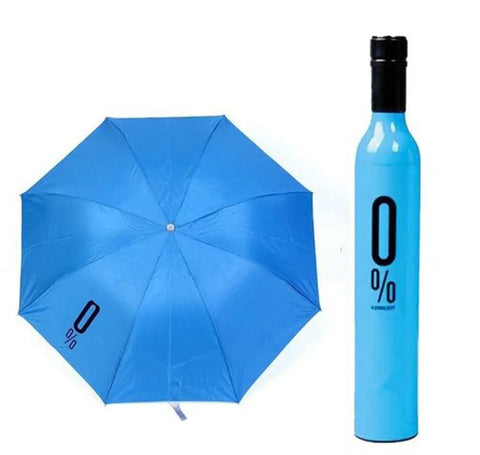 Windproof Double Layer Umbrella with Bottle Cover Umbrella for UV Protection  Rain Umbrella for Men  Women Umbrella  (Blue)