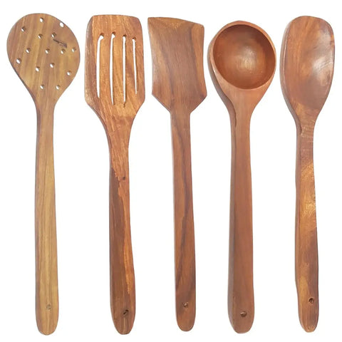 Handicraft Wooden Ladle Set Of (5)