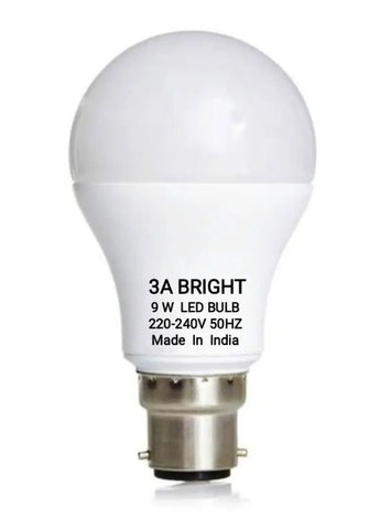3A BRIGHT#8482; 9 WATT B22 Round DOB LED Bulb Silver White (Pack of 6)
