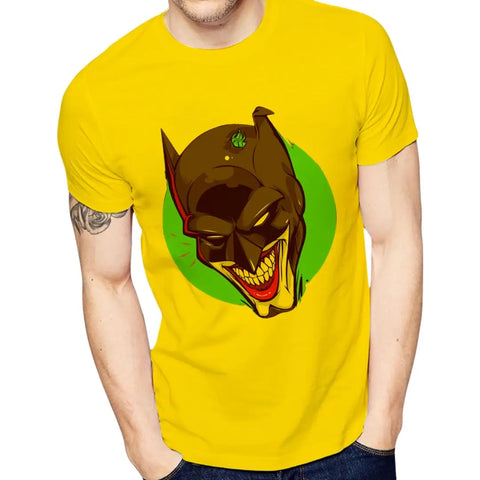 Yellow Printed Polyester Round Neck T-Shirt