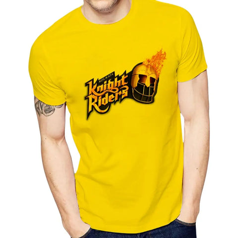 Yellow Printed Polyester Round Neck IPL T-Shirt