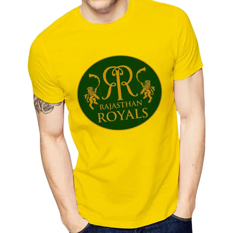 Yellow Printed Polyester Round Neck IPL T-Shirt