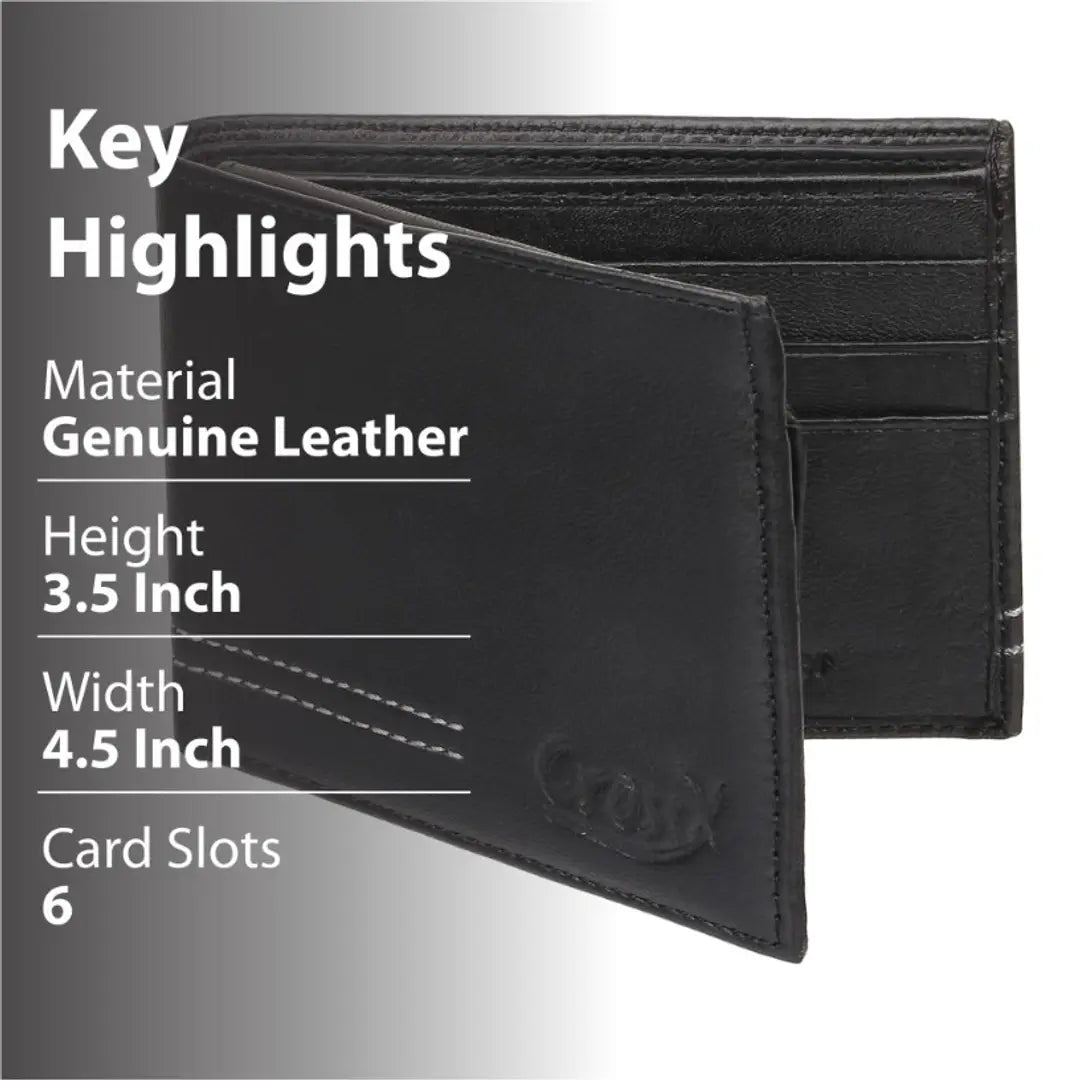 MEN'S BLACK LEATHER WALLET