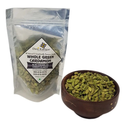 Whole green Cardamom (Chhoti Elaichi) - 50 gm Pack