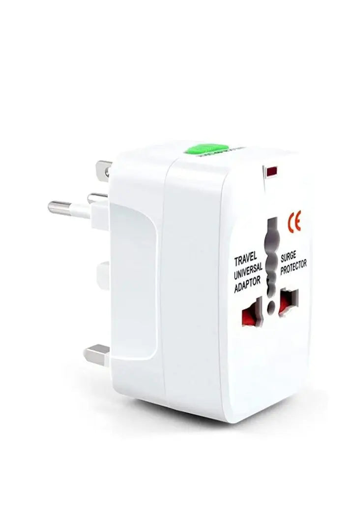 Universal International World Wide Travel Adapter Plug (Europe/UK/US/China/India) All in One Universal Travel Adapter Plug Surge Protector (White)