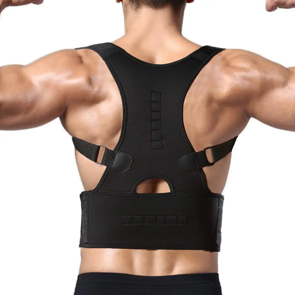 Universal Size Posture Corrector Shoulder Back Bone Braces Medical Support Abdominal Belt for Men and Women (Posture Belt_Black)