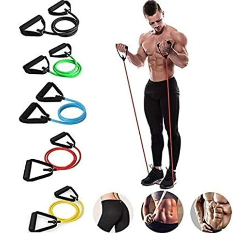 Toning Tube Resistance Band Multi Exercise for Workout Unisex (Multicolour)