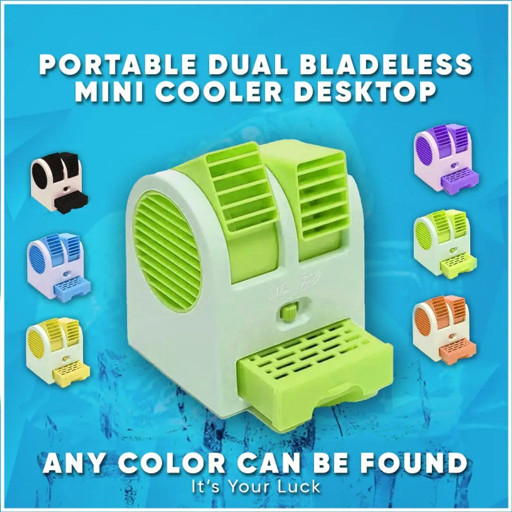 Mini Small USB Cooler Dual Air Battery Operated