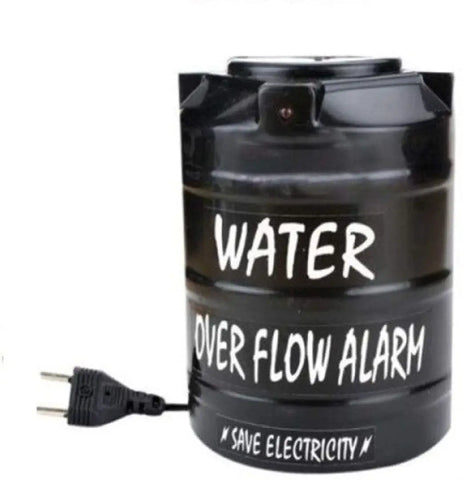 Water Tank Overflow Alarm Siren (Transformer Type) with Voice Sound, Wired Sensor Security System Water Alarm Bell, Black pack of 1