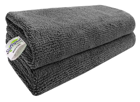 Daily Fest Microfiber Cloth - 2 Pieces - 340 GSM Grey! Thick Lint and Streak-Free Multipurpose Cloth - Automotive Microfiber Towels for Car Cleaning Polishing Washing and Detailing