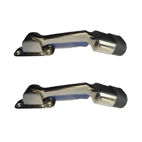 Sun Shield Steel Door Stopper for Home with Screw 5 Inches SS Finish - Pack of 2 Pieces
