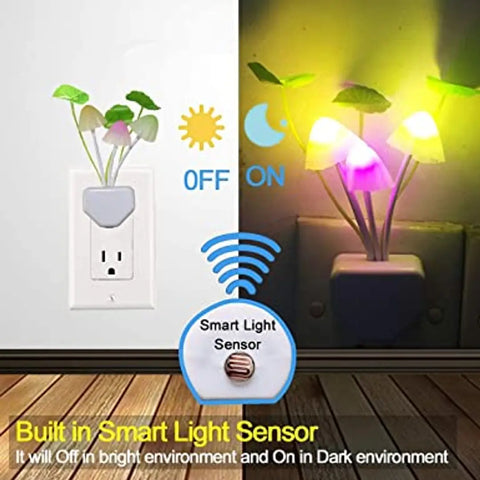 Mushroom Lamp Automatic Sensor Light Multi-Color Changing Best Night Avatar LED Bulbs, Pack of 1