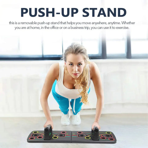 Portable Push Up Board System, 14-In-1 Body Building Exercise Tools Workout Push Up Stands, Push Up Workout Board Training System For Men Women Home Fitness Training , Plastic (Black)