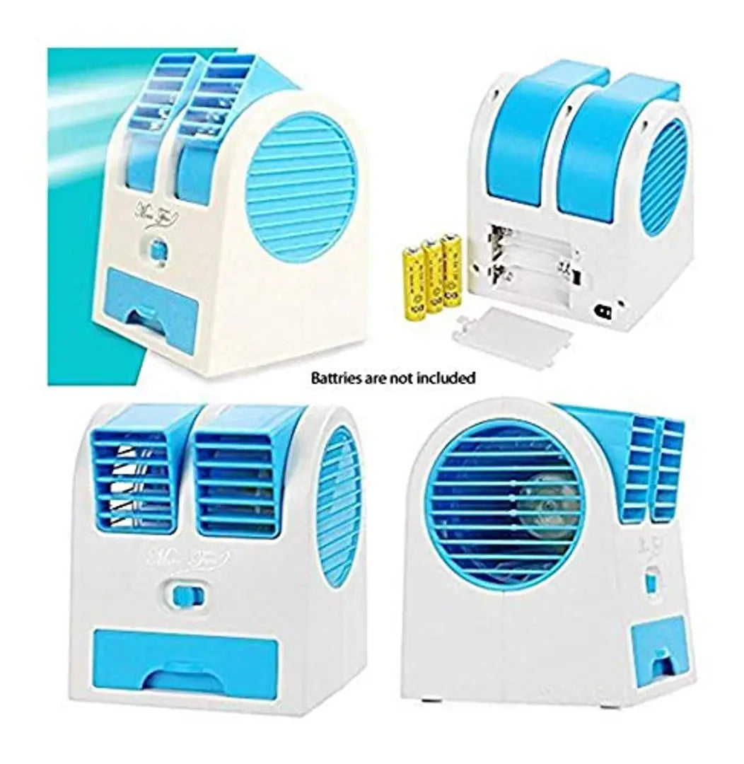 USB Portable Mini AC Cooler Battery Operated Mini Water Air Cooling Fan Blade with Ice Tray Best for Home, Shop, Table, Kitchen  Outdoor