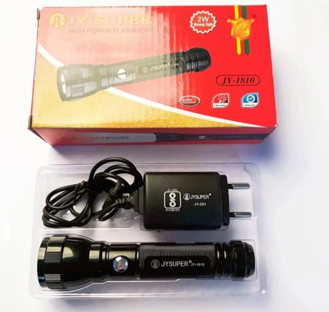 NNC JY SUPER 1810 HIGH POWER (2W) RECHARGEABLE BLACK TORCH FLASH LIGHT
