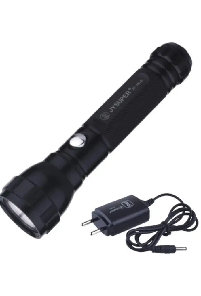 NN JY SUPER 1810 HIGH POWER (2W) RECHARGEABLE BLACK TORCH FLASH LIGHT