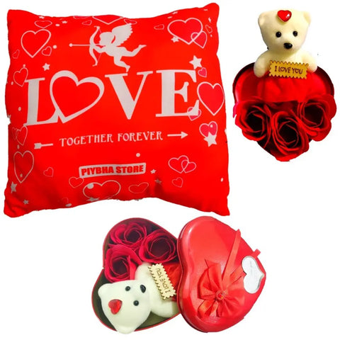 Valentine Cushion Pillow and Heart Shape Gift Box
