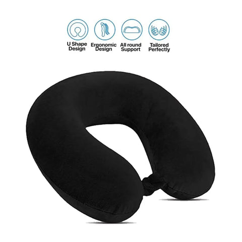 Black Round Neck Pillow For Travel and MultiPurpose