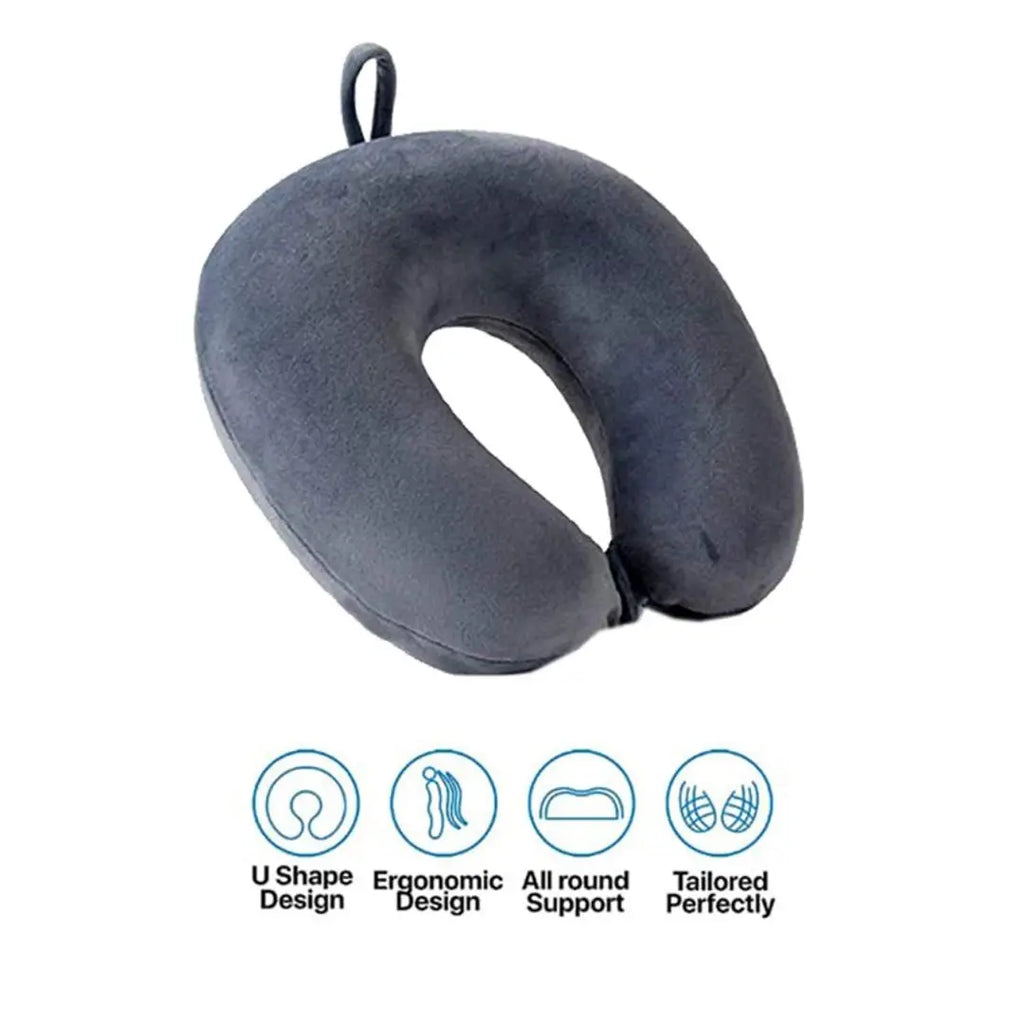 Grey Round Neck Pillow For Travel and MultiPurpose