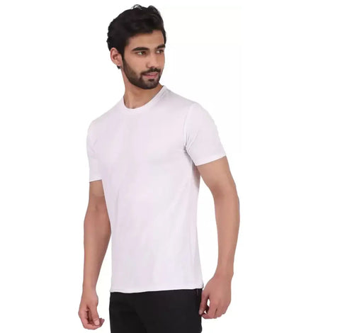 Stylish Fancy White Round Neck T-Shirts For Men