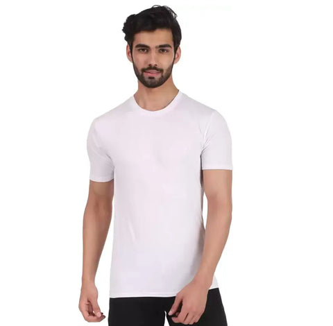 Stylish Fancy White Round Neck T-Shirts For Men