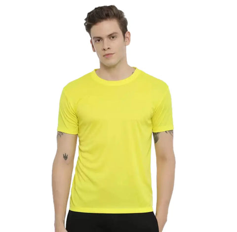 Stylish Fancy Yellow Round Neck T-Shirts For Men