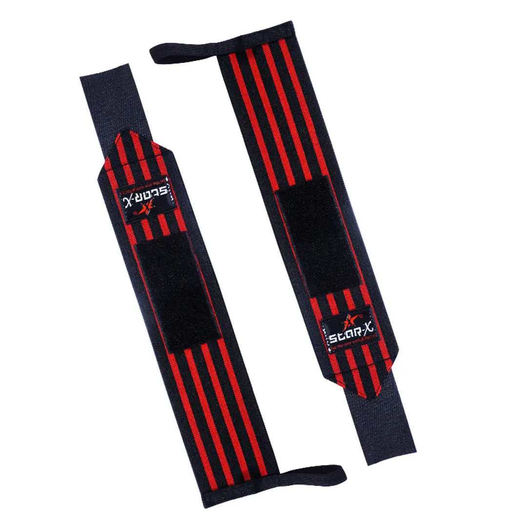 Star X Weight Lifting Wrist Support (Pack of 2) Wrist Band Training Hand Bands Red Ankle Support