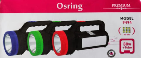 OSRING 9494 LED RECHARGEABLE TORCH FLASH LIGHT (MULTICOLOUR)