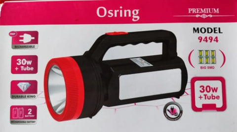 OSRING 9494 LED RECHARGEABLE TORCH FLASH LIGHT (MULTICOLOUR)