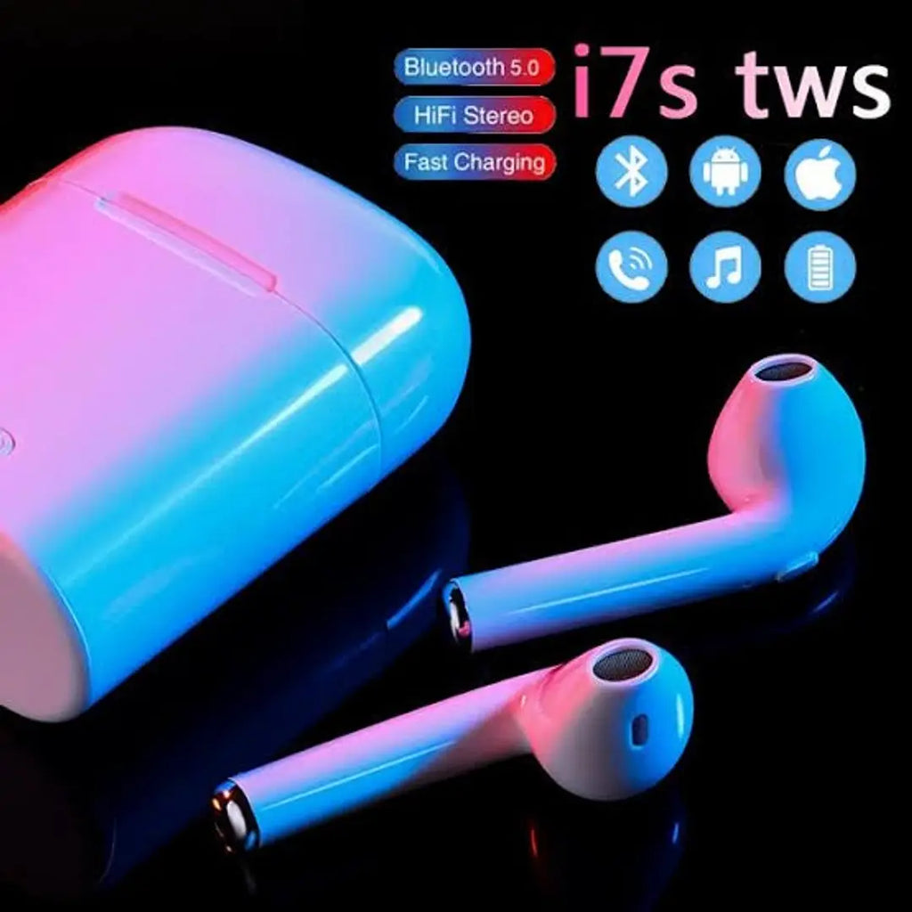 LEZZIE I7S Bluetooth Truly Wireless in Ear Earbuds with Mic - Both Side Buds, with Calling Enabled (White)