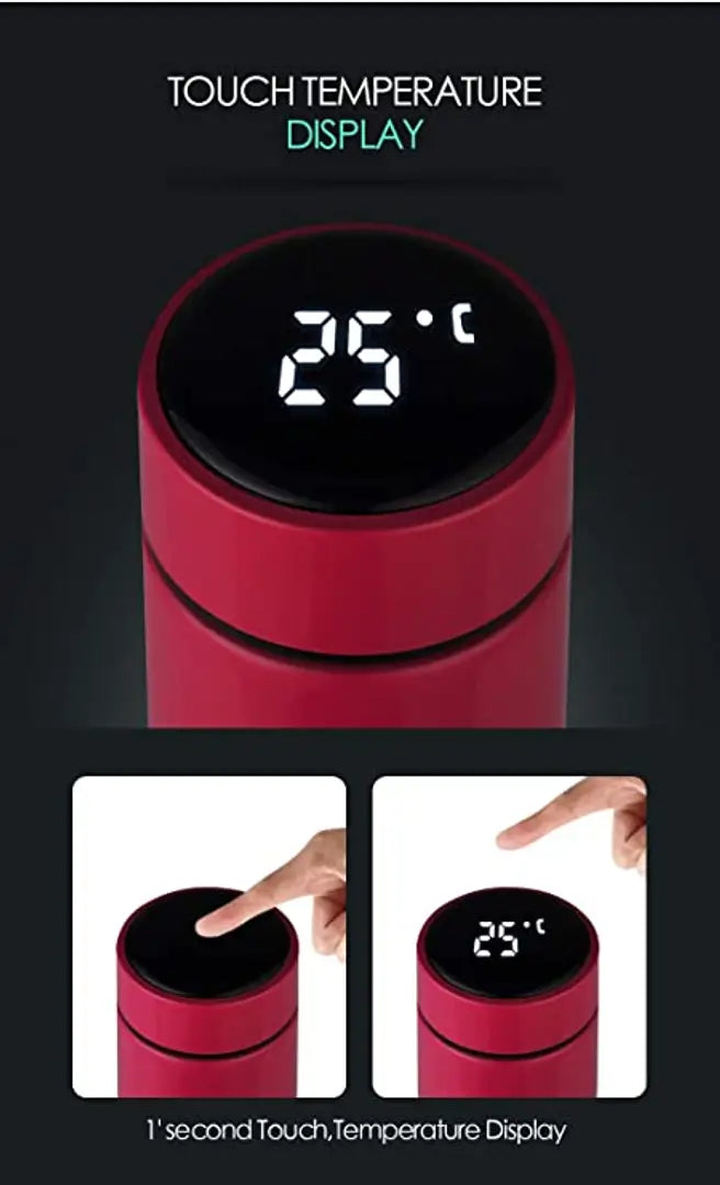Freestylar LED temperature water bottle display I LED indicator water bottle hot  cool 500 ml (Red)