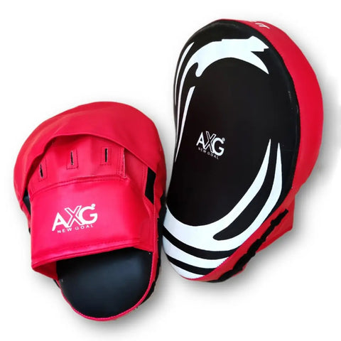 AXG NEW GOAL Premium Focus Pad (1 Pair) For Boxing, Taekwondo, Karate, Muay Thai Kick Curved Focus Pad