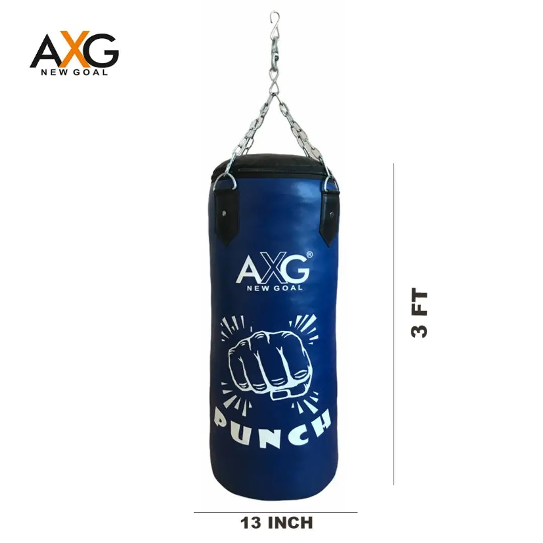 AXG NEW GOAL Durable Combo With 3ft Unfilled Punching Bag, Gloves  Steel Chain Boxing Kit