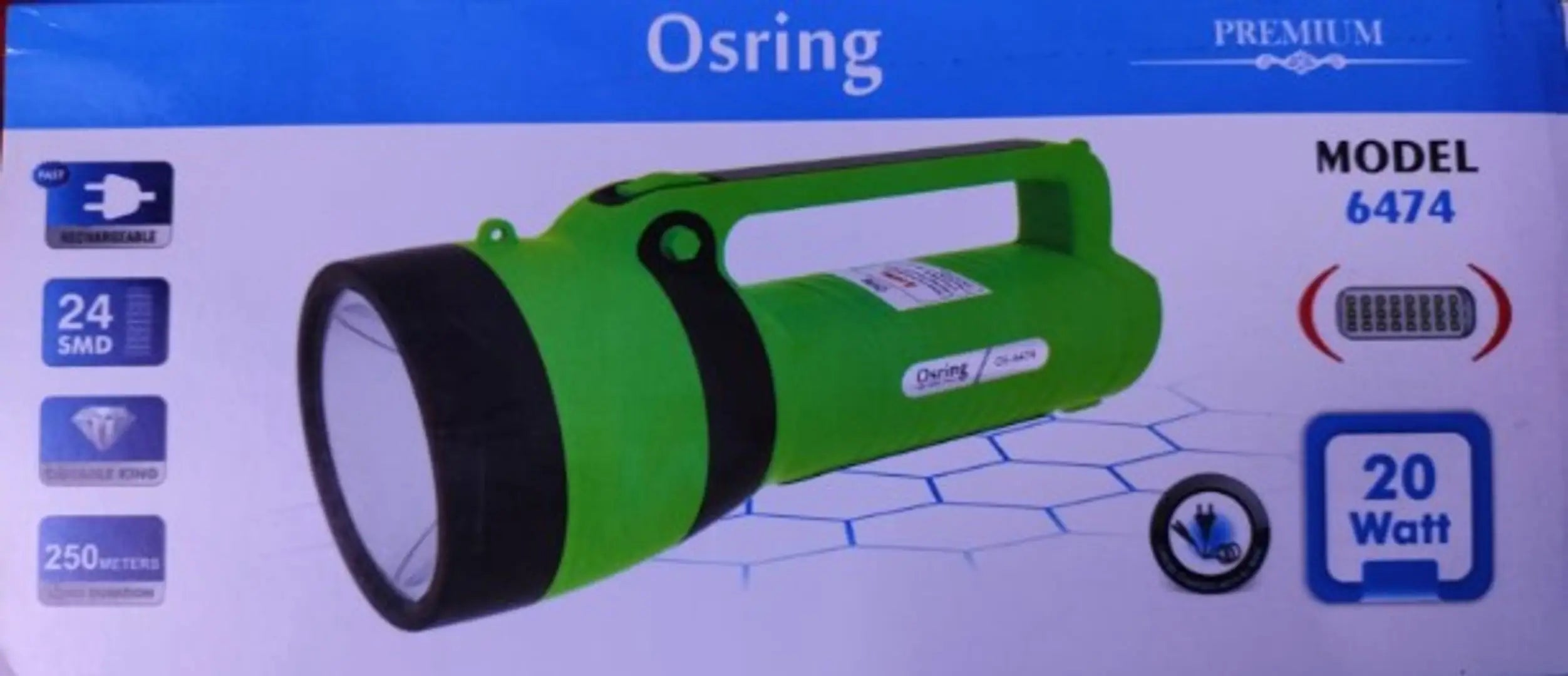 NNC OSRING 6474 RECHARGEABLE TORCH FLASH LIGHT (20 W)