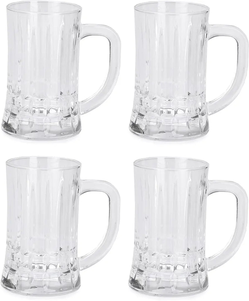 Stylish Fancy Attractive Premium Quality Beer Glass Mug For Beer-Juice-Drink -410 Ml Pack Of 4