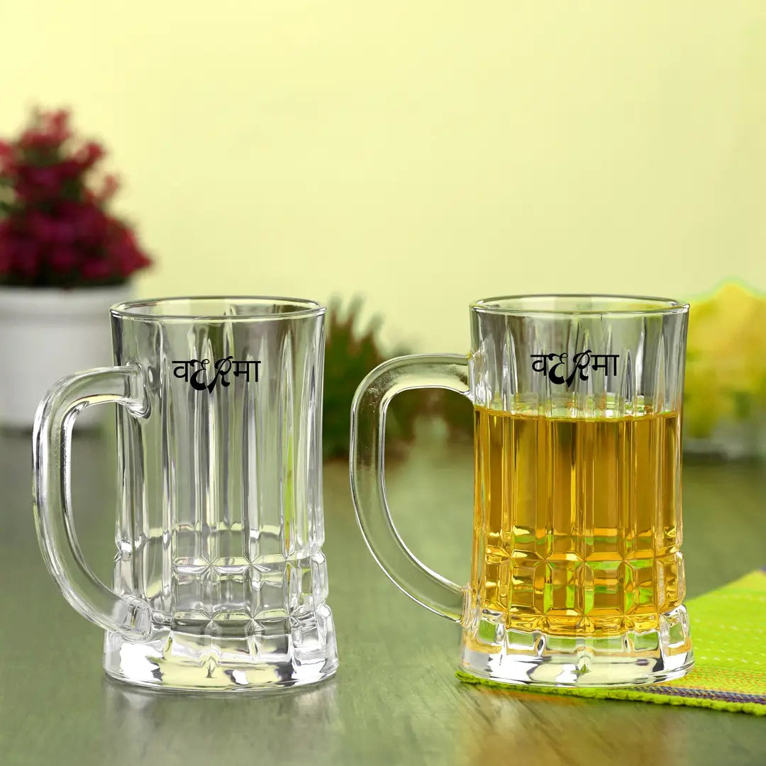 Stylish Fancy Attractive Premium Quality Beer Glass Mug For Beer-Juice-Drink -410 Ml Pack Of 2