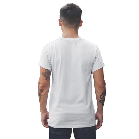 Trendy Cotton Round Neck Half Sleeves Solid White T-shirt For Men