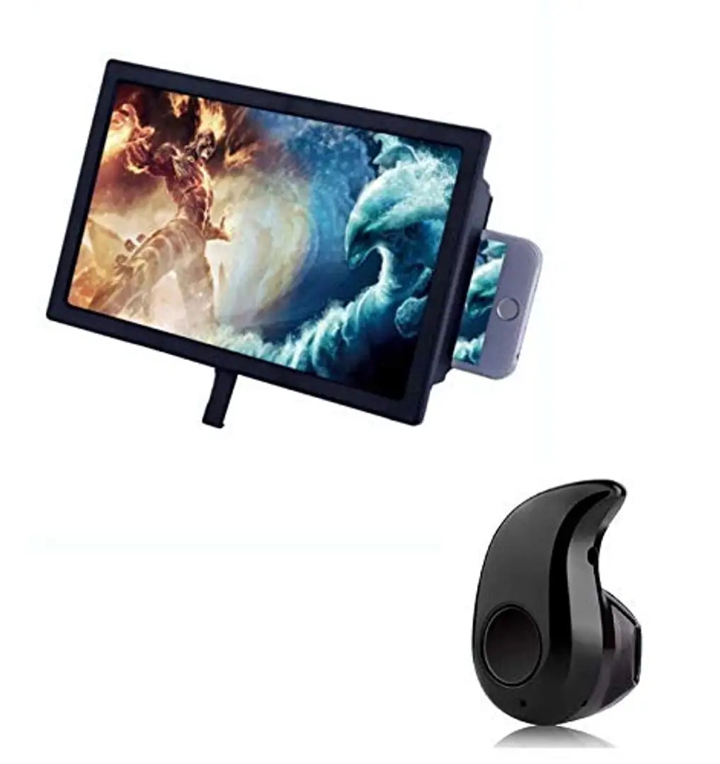 F2 Mobile Phone 3D Screen Magnifier and Eyes Protection Enlarged Expander with Single Ear Bluetooth Headset Support