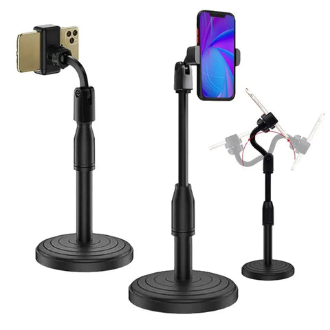 Vishou Phone Stand Height Angle Adjustable Cell Phone Stand Phone Holder for Desk Compatible with OnePlus Redmi Samsung Mi Oppo Vivo iPhone12 Mini 11 Pro Xs Xr X 8 7 Plus, All Smartphones (Black)