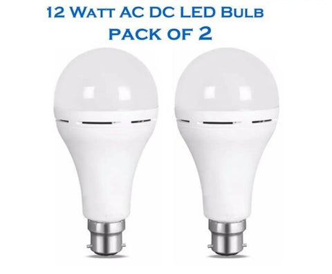 12Watt Inverter Rechargeable Battery Operated Emergency Led Bulb for Home AC/DC Bulb (Pack of 2)