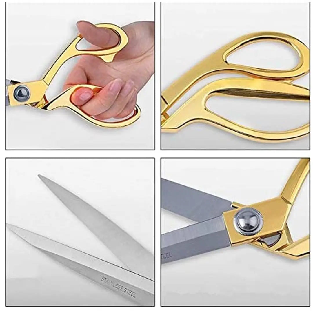 Professional Golden Steel Tailoring Scissors For Cutting Heavy Clothes Fabrics in Different Sizes 8.5quot;9.5quot;10.5quot; (10.5)