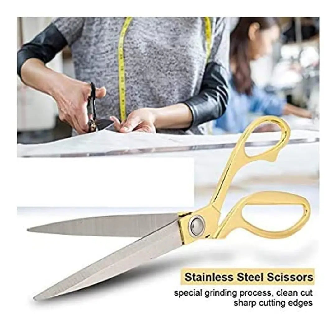 Professional Golden Steel Tailoring Scissors For Cutting Heavy Clothes Fabrics in Different Sizes 8.5quot;9.5quot;10.5quot; (10.5)
