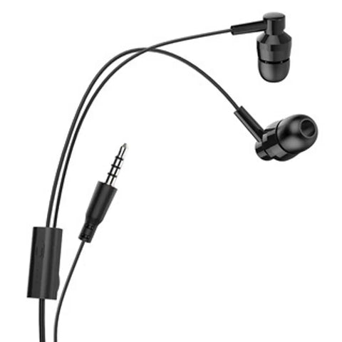 Head Phone Wired Earphone with Mic- Black