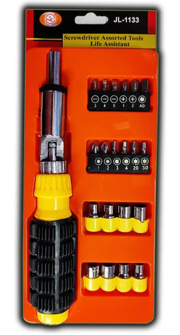 Screwdriver Socket Spannner Set Jackly Wrench Magnetic Toolkit For Home, Office, Car, Bike - 36PCTK