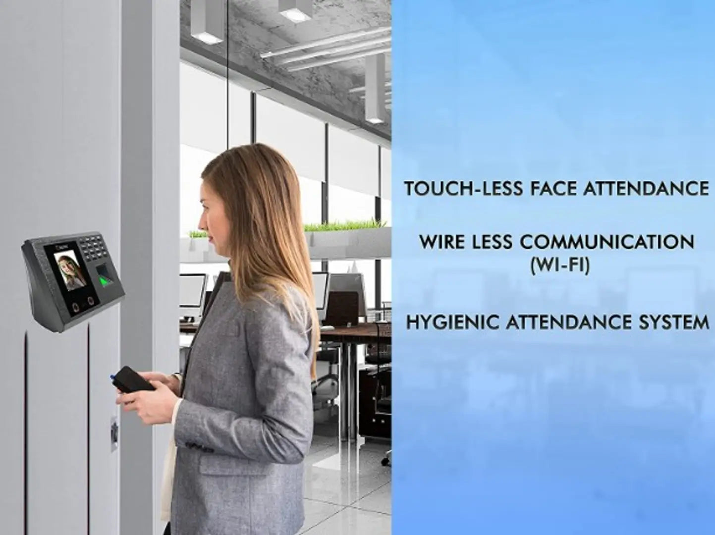 Touch-Less Face Attendance Device with Cloud Attendance Software (Face + Wi-Fi)