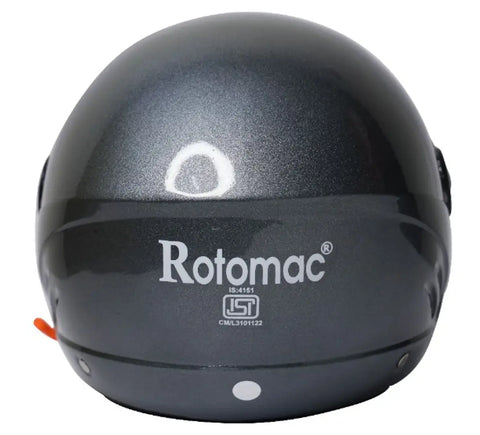 Rotomac Track Silver Black ISI Motorbike HelmetRotomac Track Silver Black ISI Motorbike Helmet